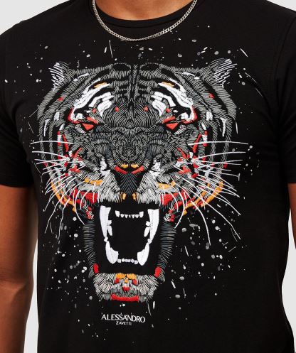 Alessandro Zavetti Growler Boya T-shirt Simsiyah