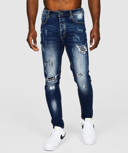 Alessandro Zavetti Blue Griporini Indigo Slim Carrot Denim Jean