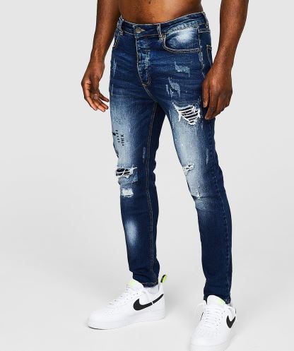 Alessandro Zavetti Blue Griporini Indigo Slim Carrot Denim Jean