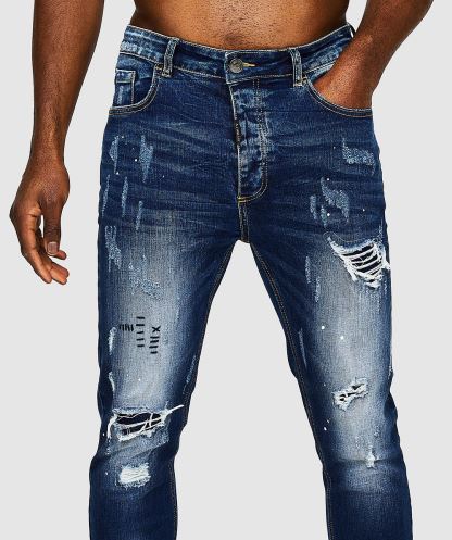 Alessandro Zavetti Blue Griporini Indigo Slim Carrot Denim Jean