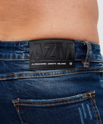 Alessandro Zavetti Blue Griporini Indigo Slim Carrot Denim Jean