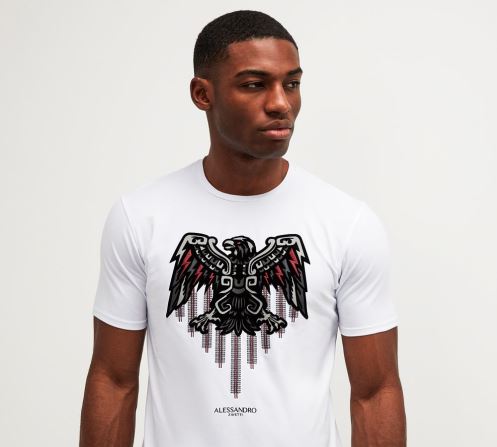 Alessandro Zavetti Aztec Stripe 3.0 T-shirt Optik Beyaz