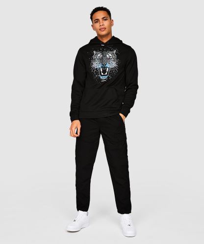 Alessandro Zavetti Jet Black Larno Core Dokuma Kargo Pantolon