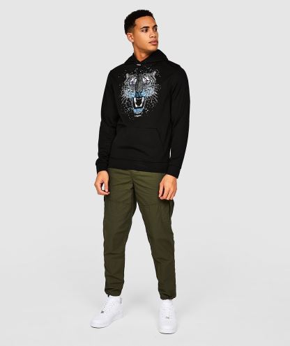 Alessandro Zavetti Jet Black Larno Core Dokuma Kargo Pantolon