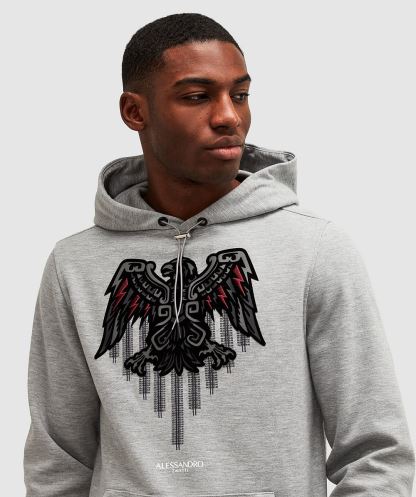 Simsiyah Alessandro Zavetti Aztec Stripe 2.0 Tepegöz Kapşonlu