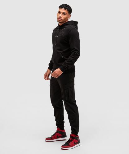 Alessandro Zavetti Jet Siyah Baresi Dokuma Kargo Pantolon