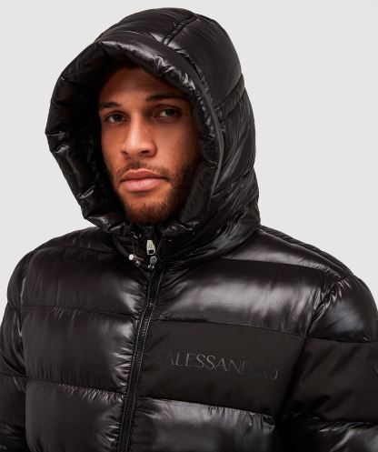 Alessandro Zavetti Siyah Catrio şişme Ceket