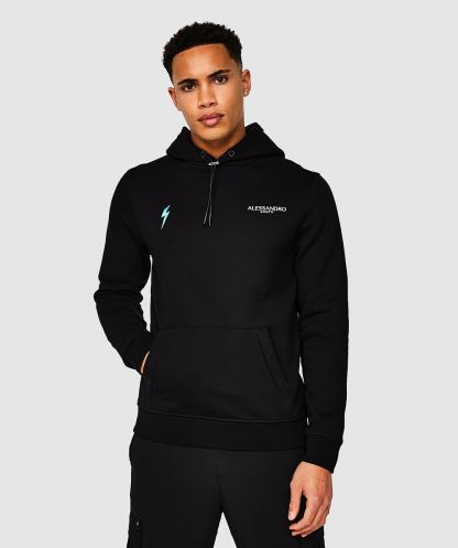 Alessandro Zavetti Aztek Arkası Logolu Tepegöz Kapüşonlu Simsiyah