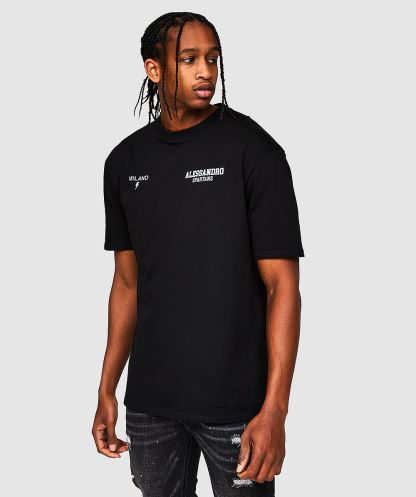 Alessandro Zavetti Jet Siyah Challanger Spartalı Rahat T-shirt