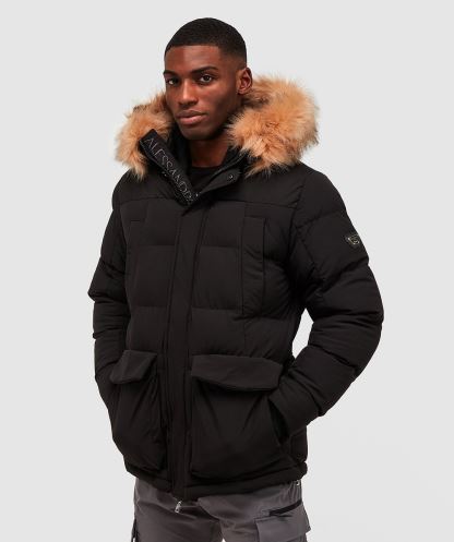 Siyah Leto 2.0 Kirpi Parka Ceket Alessandro Zavetti