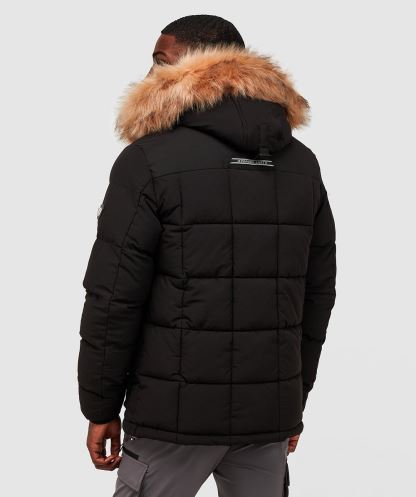 Siyah Leto 2.0 Kirpi Parka Ceket Alessandro Zavetti