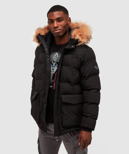 Siyah Leto 2.0 Kirpi Parka Ceket Alessandro Zavetti