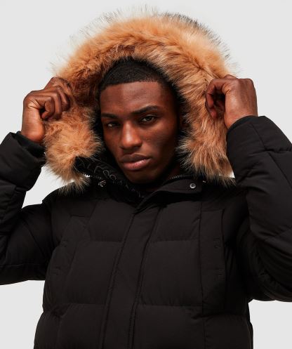 Siyah Leto 2.0 Kirpi Parka Ceket Alessandro Zavetti