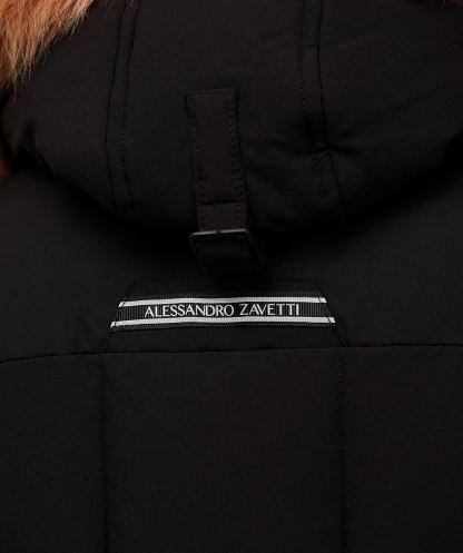 Siyah Leto 2.0 Kirpi Parka Ceket Alessandro Zavetti