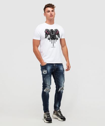 Alessandro Zavetti Aztec Stripe 2.0 T-shirt Optik Beyaz