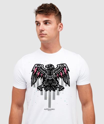 Alessandro Zavetti Aztec Stripe 2.0 T-shirt Optik Beyaz