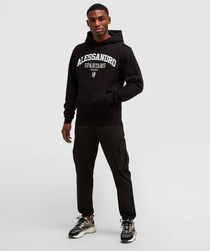 Meydan Okuyucu Spartans Havai Kapşonlu Alessandro Zavetti Jet Siyahı