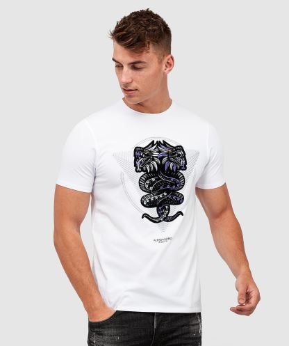 Optik Beyaz Alessandro Zavetti Aztek Engerek T-shirt