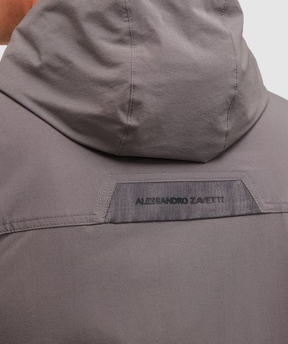 Kömür Marcello Kargo Kapüşonlu Ince Ceket Alessandro Zavetti