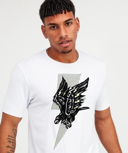 Beyaz Alessandro Zavetti Dalış Kartalı Tişört