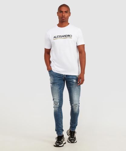 Alessandro Zavetti Volpe Orta Yıkama Süper Ince Denim Jean Orta Yıkama