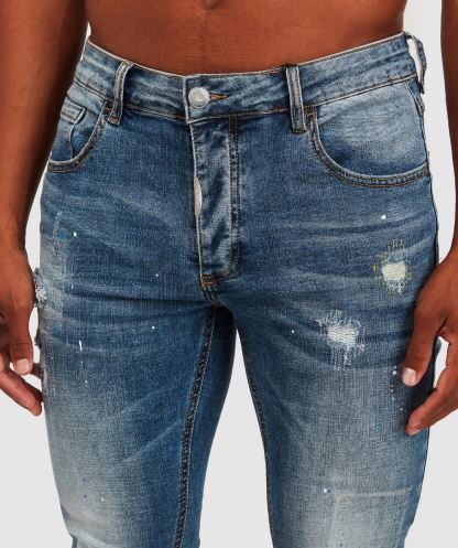 Alessandro Zavetti Volpe Orta Yıkama Süper Ince Denim Jean Orta Yıkama