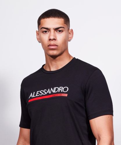 Siyah Alessandro Zavetti Mesoni Tişört