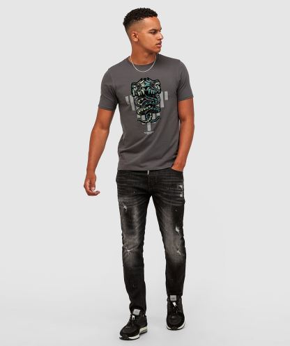 Alessandro Zavetti Magnet Gri Aztek çizgili Venom T-shirt