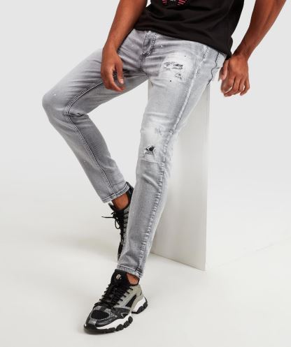 Gri Yıkama Alessandro Zavetti Argento Slim Denim Jean