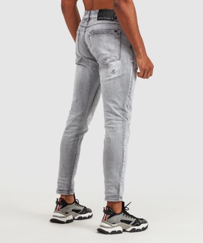 Gri Yıkama Alessandro Zavetti Argento Slim Denim Jean