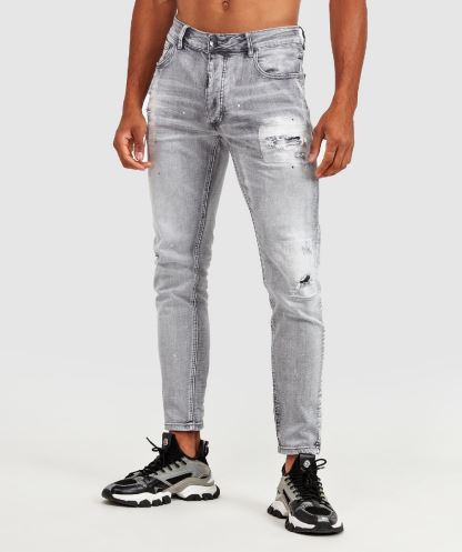 Gri Yıkama Alessandro Zavetti Argento Slim Denim Jean