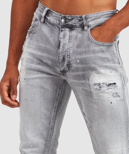 Gri Yıkama Alessandro Zavetti Argento Slim Denim Jean