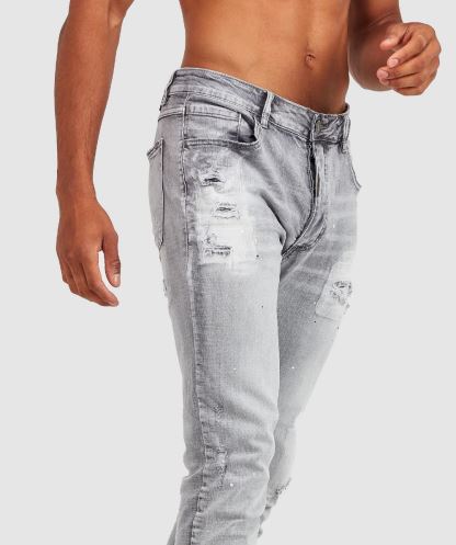 Gri Yıkama Alessandro Zavetti Argento Slim Denim Jean