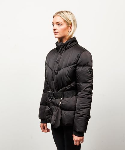 Kadın Lucia Kuşaklı Chevron Kürk Ceket Alessandro Zavetti Siyah