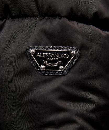 Kadın Lucia Kuşaklı Chevron Kürk Ceket Alessandro Zavetti Siyah