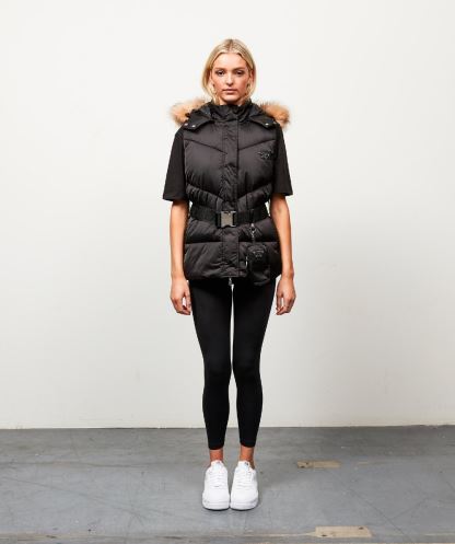 Alessandro Zavetti Kadın Lucia Kuşaklı Chevron Kürk Jile Siyah