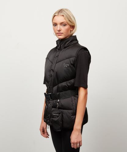 Alessandro Zavetti Kadın Lucia Kuşaklı Chevron Kürk Jile Siyah