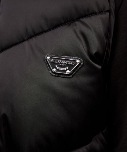 Alessandro Zavetti Kadın Lucia Kuşaklı Chevron Kürk Jile Siyah