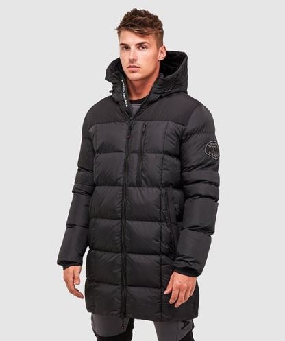 Alessandro Zavetti Siyah Greyson Uzun çizgi Kirpi Ceket