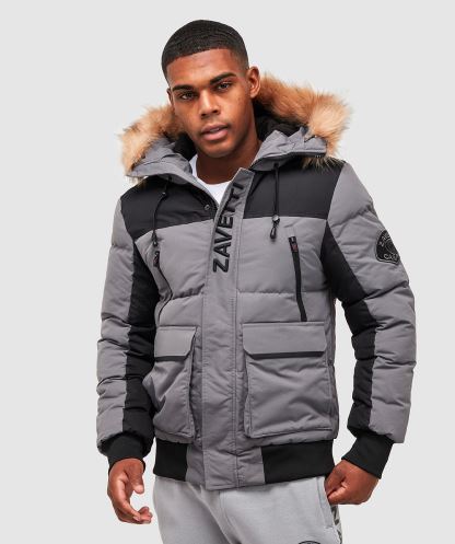 Alessandro Zavetti Seton Bomber şişme Ceket Gri