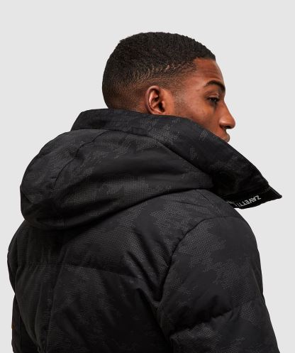 Jet Siyahı Oshawa 2.0 Yansıtıcı Kirpi Parka Ceket Alessandro Zavetti