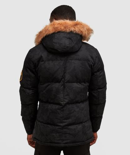 Jet Siyahı Oshawa 2.0 Yansıtıcı Kirpi Parka Ceket Alessandro Zavetti