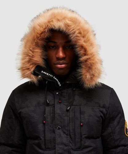 Jet Siyahı Oshawa 2.0 Yansıtıcı Kirpi Parka Ceket Alessandro Zavetti