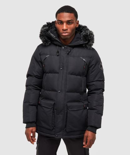 Orford Kirpi Parka Ceket Siyah Alessandro Zavetti