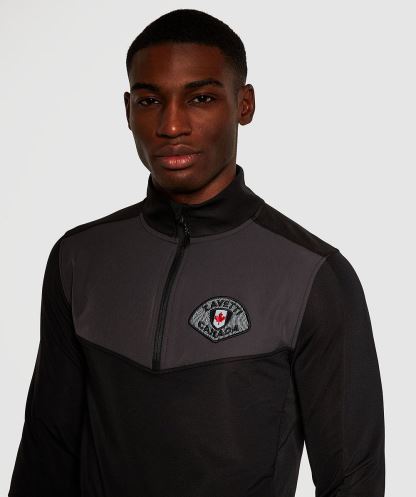 Rivelini çeyrek Fermuarlı T-shirt Alessandro Zavetti Simsiyah