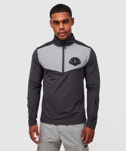 Rivelini çeyrek Fermuarlı T-shirt Alessandro Zavetti Simsiyah