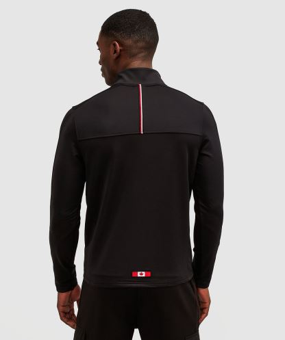 Rivelini çeyrek Fermuarlı T-shirt Alessandro Zavetti Simsiyah