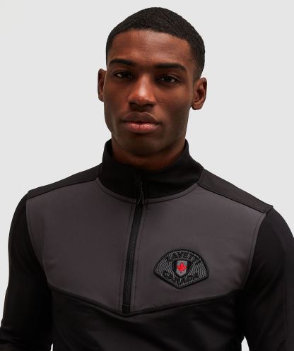 Rivelini çeyrek Fermuarlı T-shirt Alessandro Zavetti Simsiyah