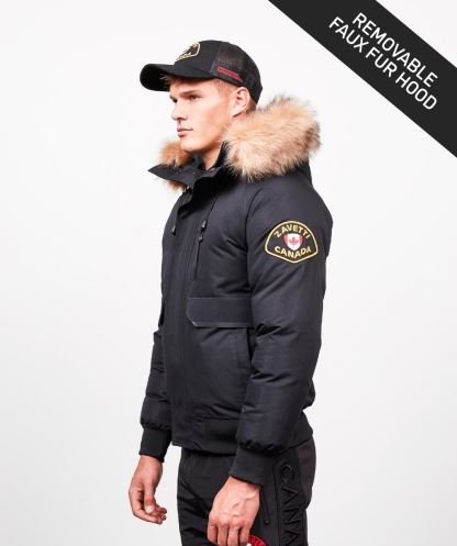 Abelli Tech Kürk Kapüşonlu Bomber Ceket Siyah Alessandro Zavetti