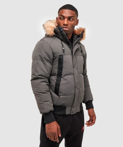 Alessandro Zavetti Aylmer Kirpi Kürk Kapşonlu Bomber Ceket Asfalt